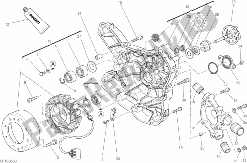 Wszystkie części do Os? Ona Crnkcse Od Strony Lewej Pompy Wody Ducati Monster 1200 S 2014
